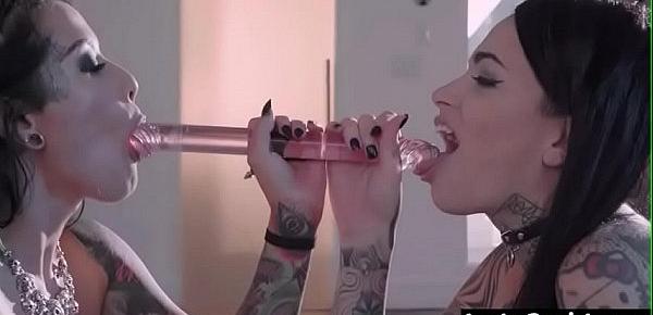  Punish Sex Scene Using Dildos Between Lesbos (Katrina Jade & Leigh Raven) video-19